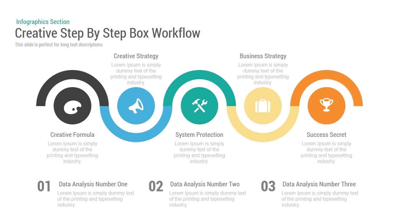 Creative Step By Step Box Workflow PowerPoint Template and Keynote Slide