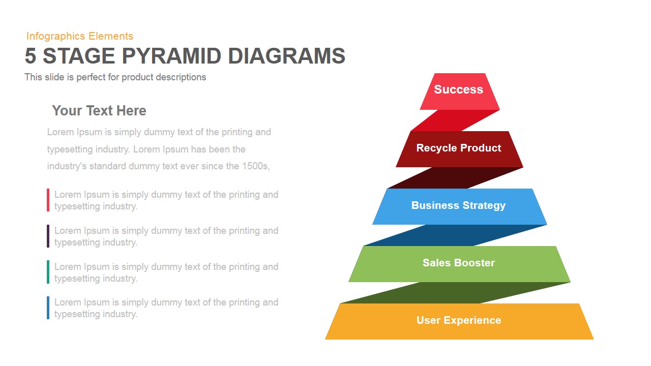5 Stage Pyramid Diagrams Powerpoint Keynote template 2