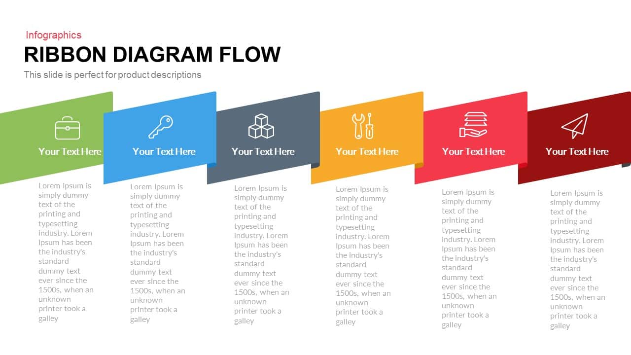 Ribbon Diagram Flow Powerpoint Keynote template | SlideBazaar