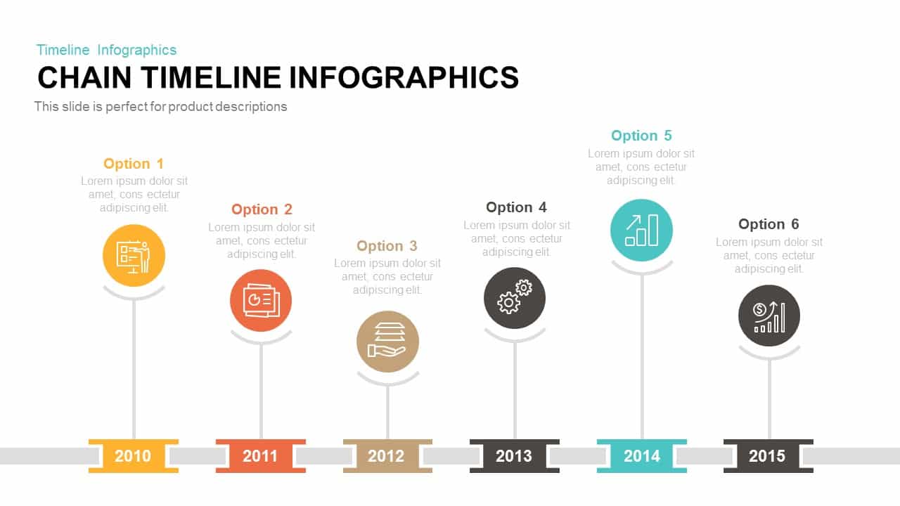 Chain Timeline Infographics Powerpoint and Keynote template