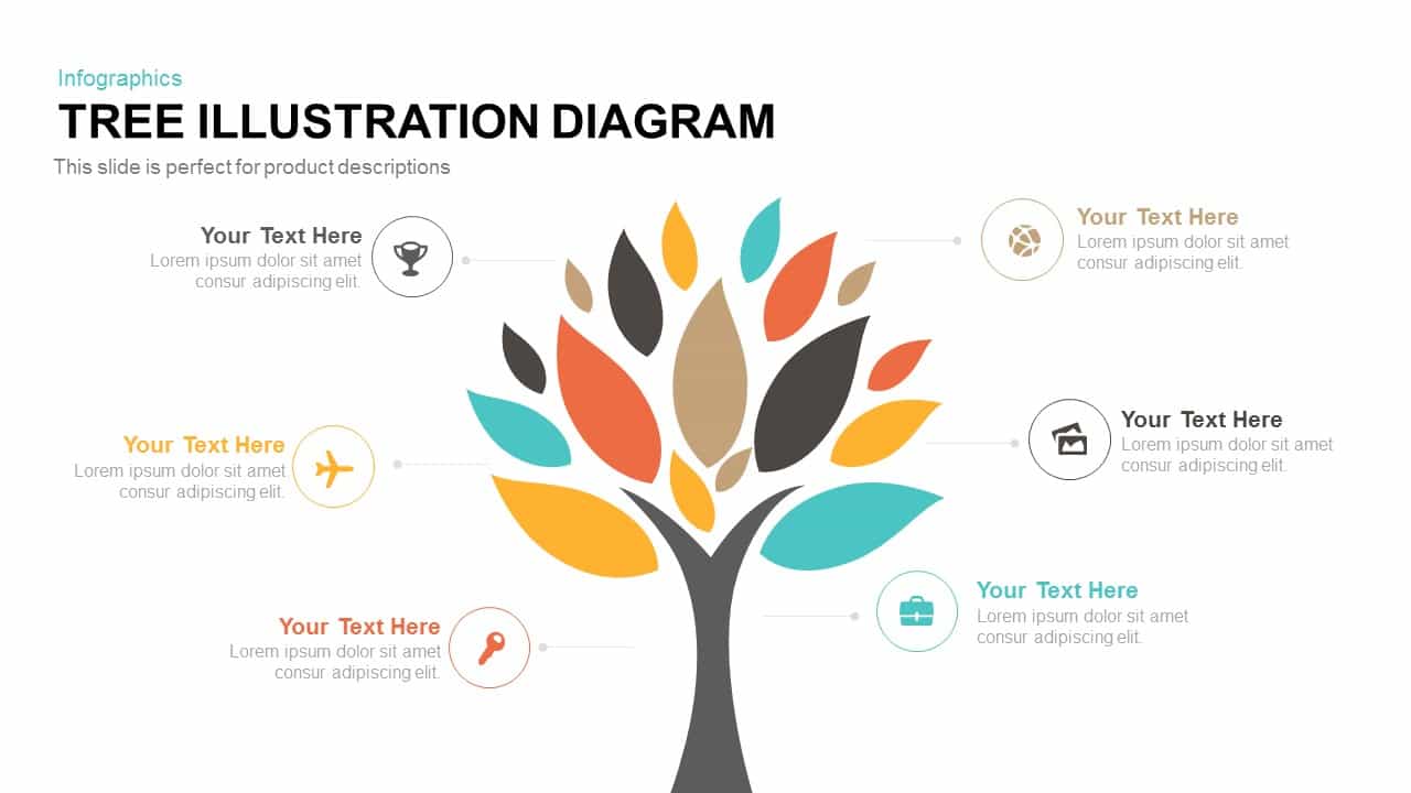  Tree Illustration Diagram Template for PowerPoint 