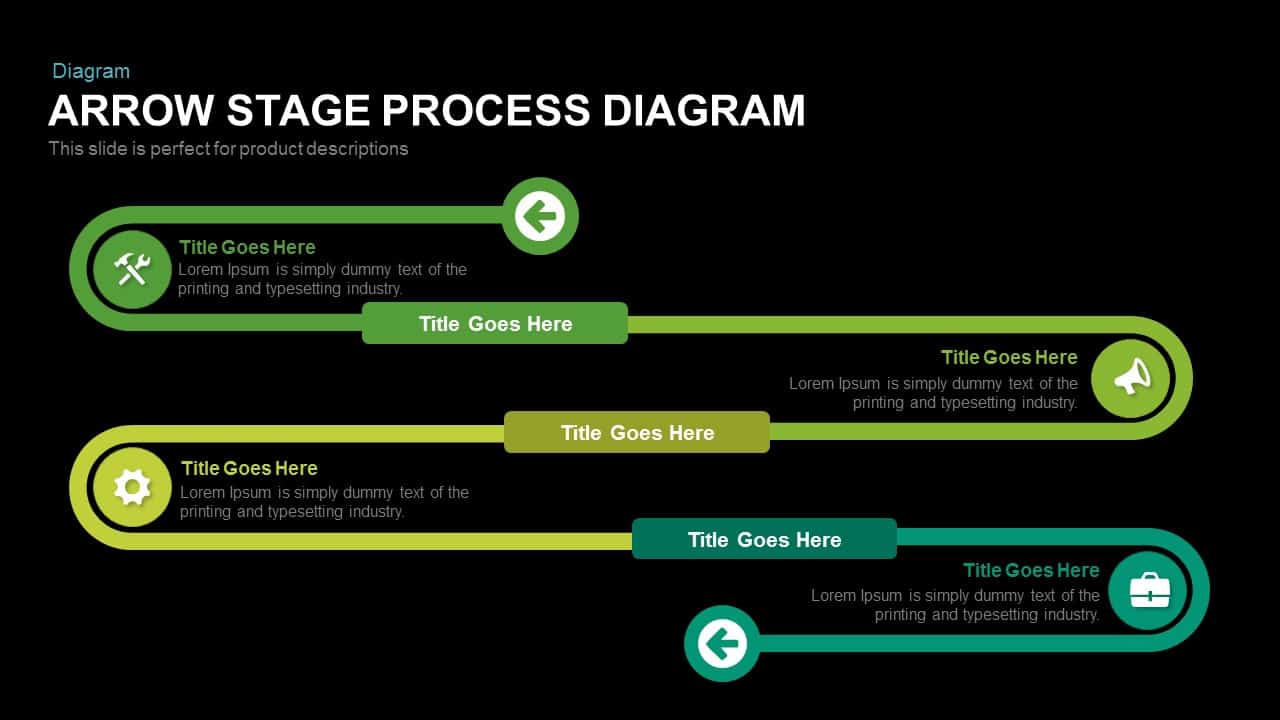 Arrow Stage Process Diagram Powerpoint Template And Keynote 9244
