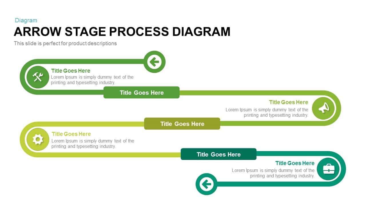 Arrow Stage Process Diagram Powerpoint Template And Keynote 6867