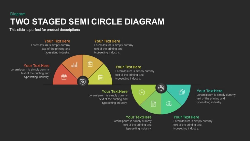 Two Staged Semi Circle Diagram Powerpoint And Keynote Template Slidebazaar 9461