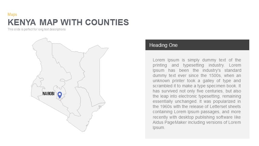 Kenya Map With Counties Powerpoint And Keynote Template