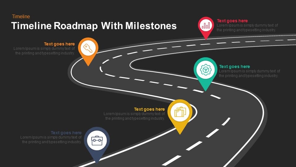 Roadmap With Milestones Powerpoint Template And Keyno 1617