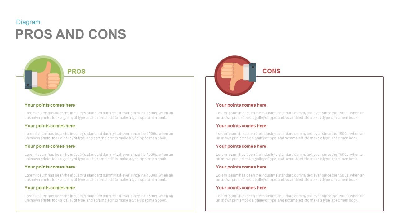 Ppt Pros And Cons Template