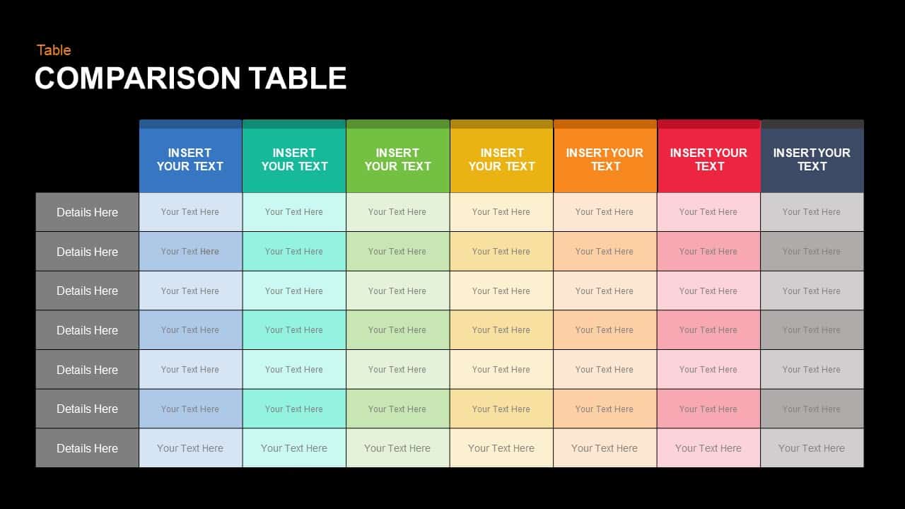 Simple Comparison Table Powerpoint Template Slidemodel Bank Home Com