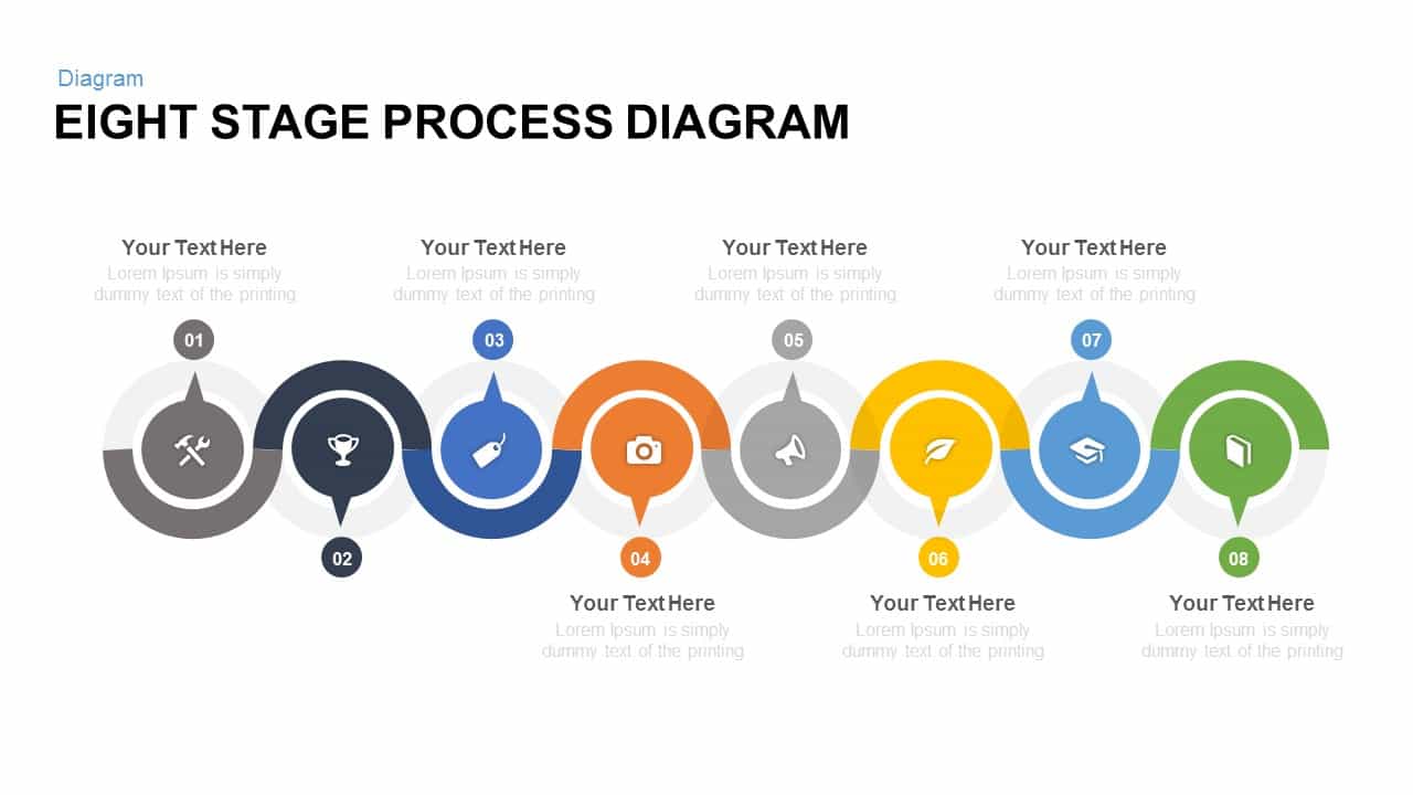 9 process template Eight  Powerpoint Stage Process Diagram SlideBazaar