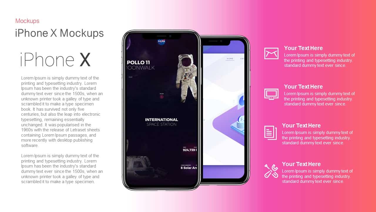 Download iPhone X Mockups PowerPoint and Keynote template - SlideBazaar