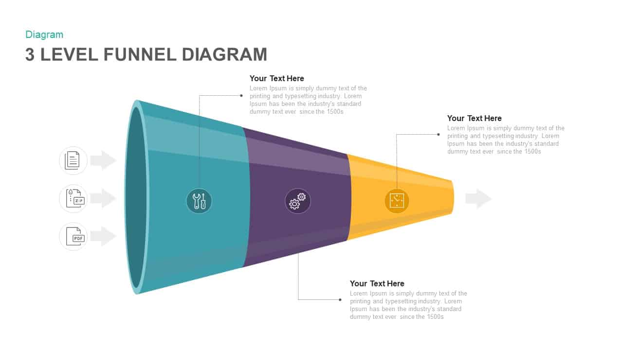 3 \u0026 Level Template PowerPoint Funnel for Keynote Diagram