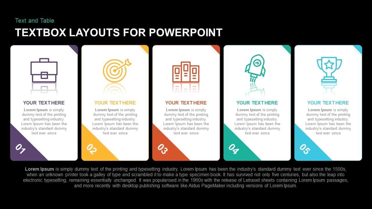 Textbox Slide Design For Powerpoint With 6 Items Slid 7886