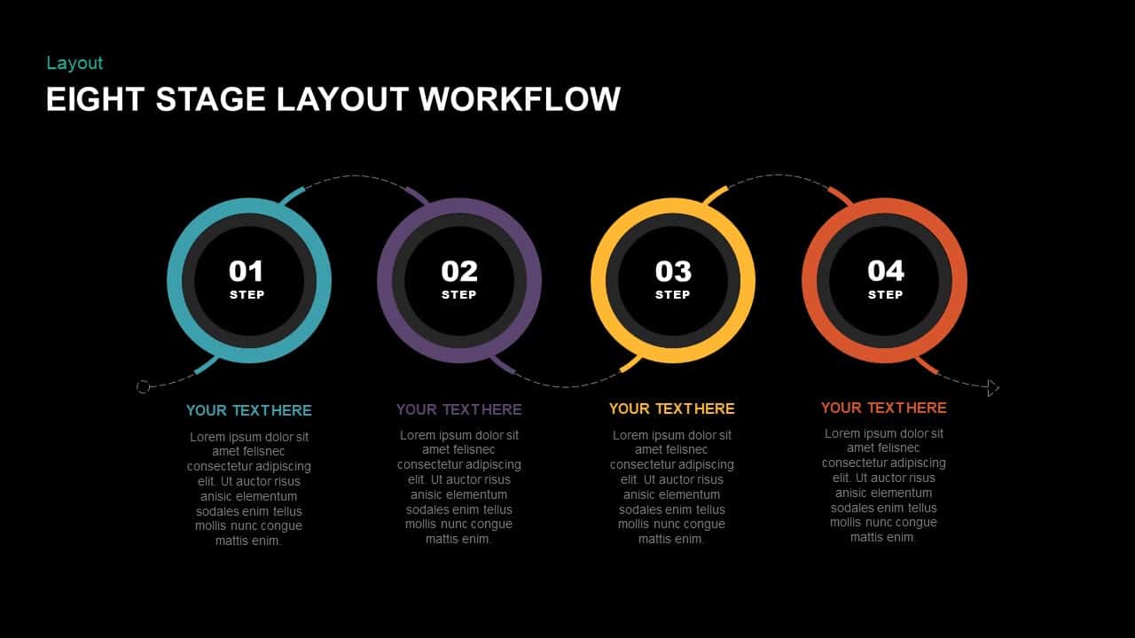 4 Stage Linear Process Flow Diagram Powerpoint Template Slidebazaar 7493