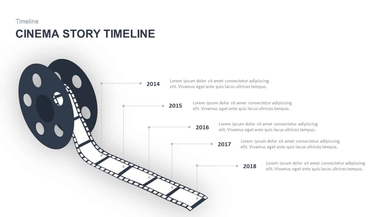 Cinema Story Timeline PowerPoint Template and Keynote Slidebazaar Cinema Story Timeline PowerPoint Template and Keynote Slidebazaar