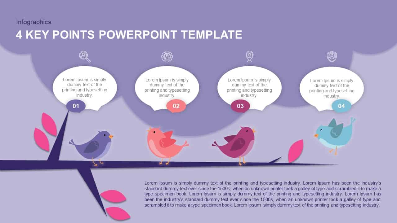 4 Key Points PowerPoint Template and Keynote Slide