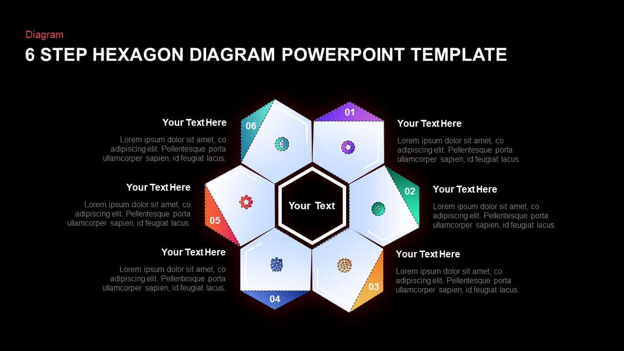 Hexagon Process Diagram For Powerpoint 5 Steps Powerp 8958